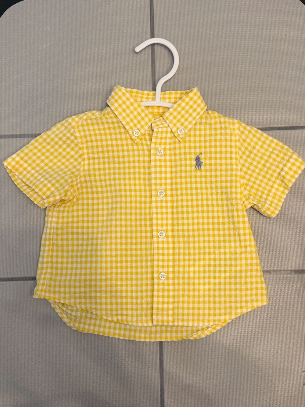 Ralph Lauren Yellow Gingham Short-Sleeve Button-Down baby